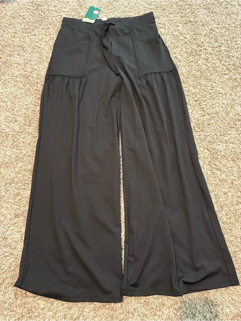 HALARA High Waisted Drawstring Pockets Wide Leg Yoga Pants